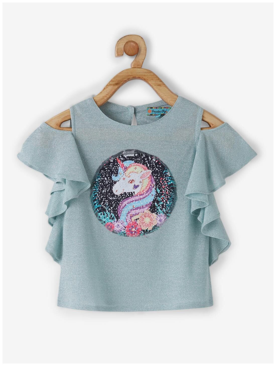 

Powderfly Cotton Printed Top for Baby Girl - Green