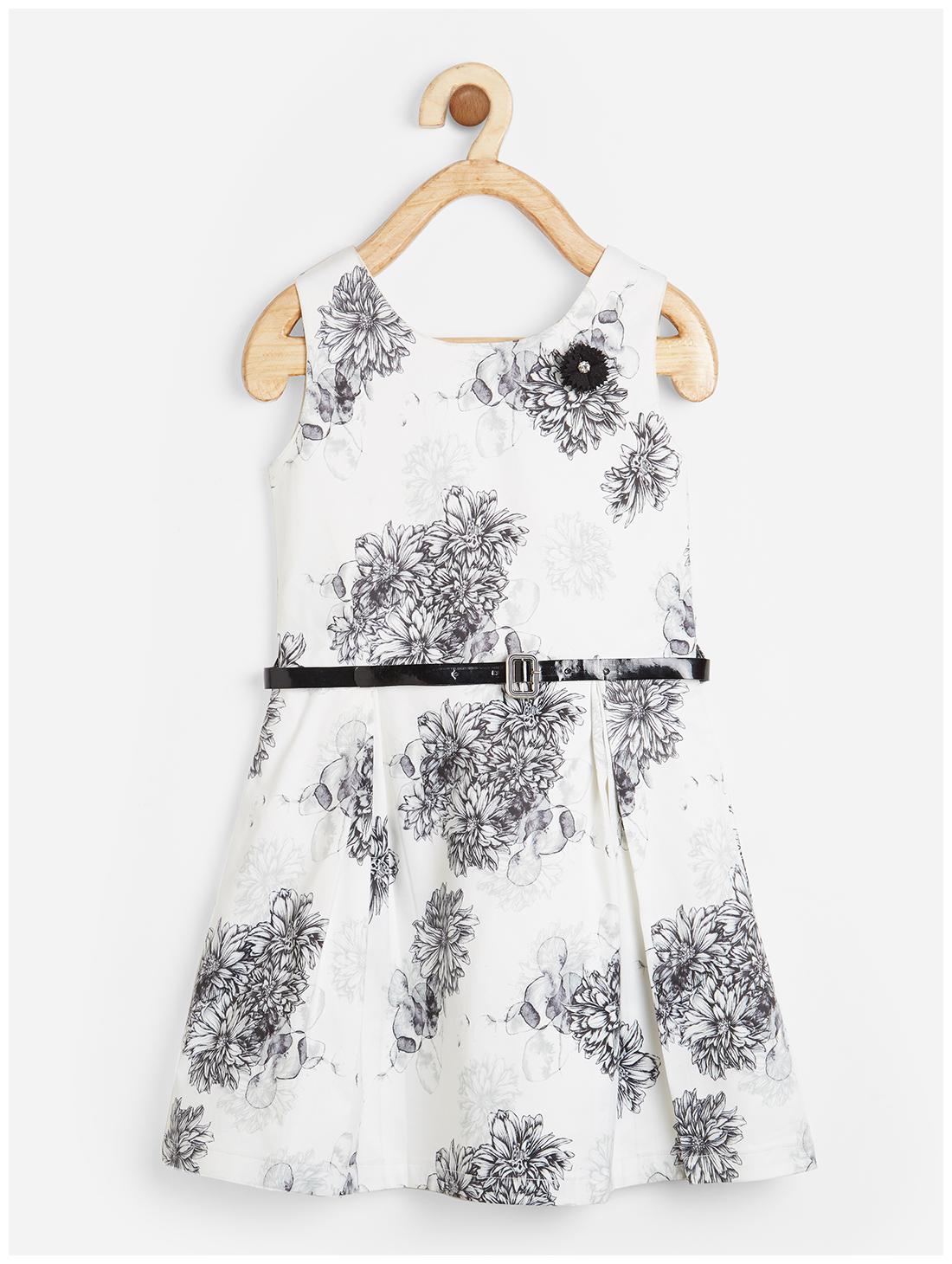 

Powderfly White Cotton Sleeveless Knee Length Princess Frock ( Pack of 1 )