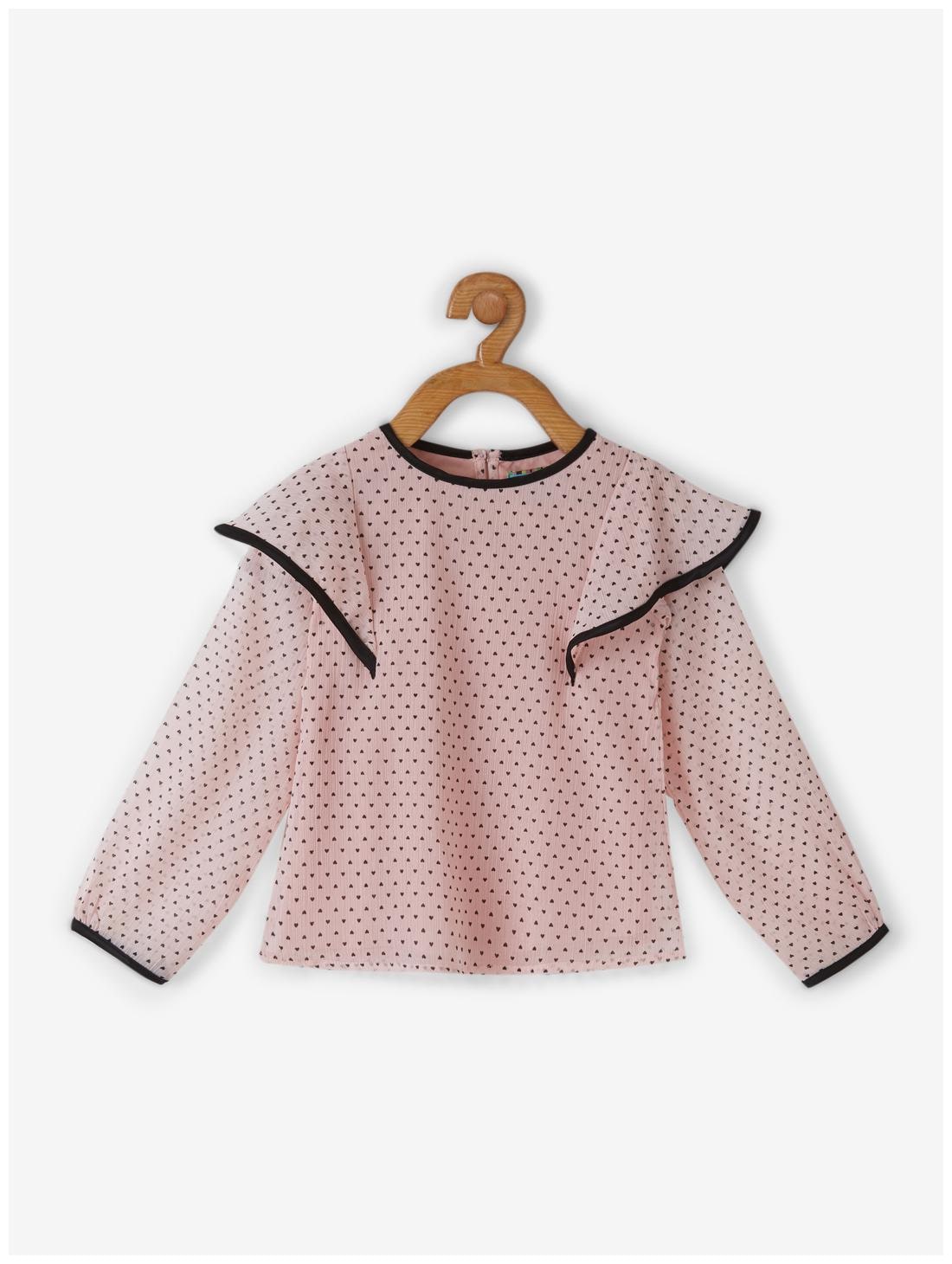 

Powderfly Girl Chiffon Printed Top - Pink
