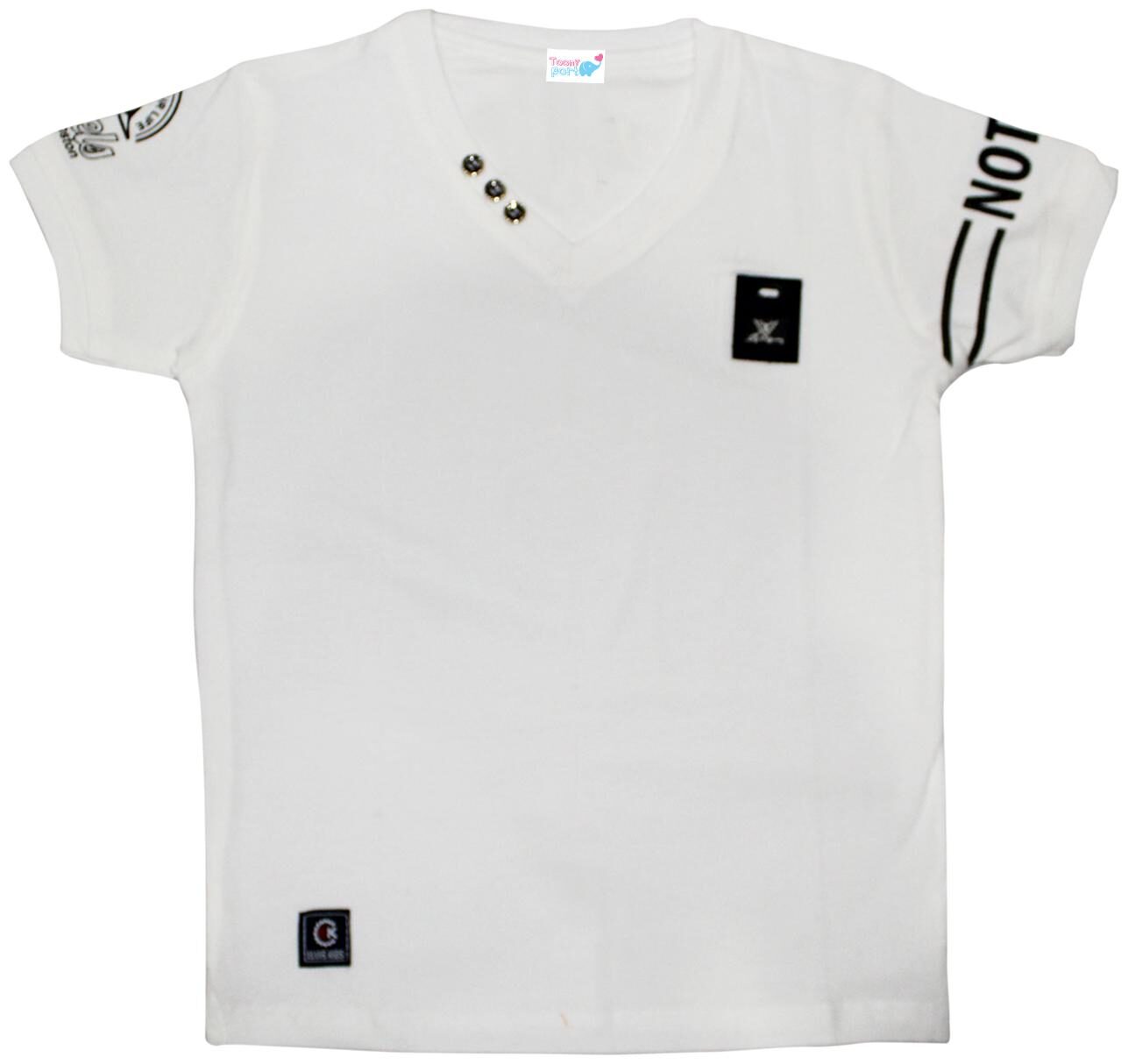 

TOONYPORT Cotton Printed T shirt for Baby Boy - White