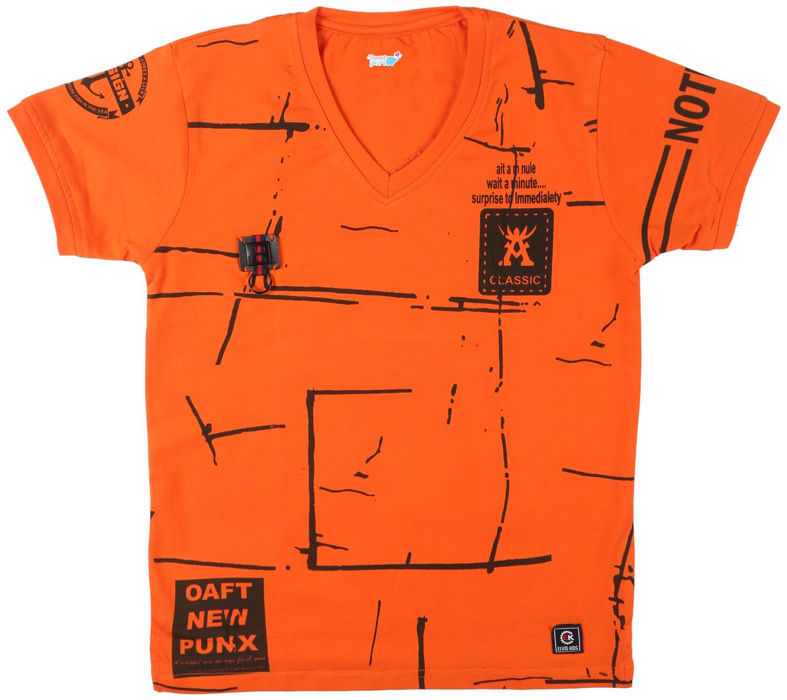 

TOONYPORT Cotton Printed T shirt for Baby Boy - Orange