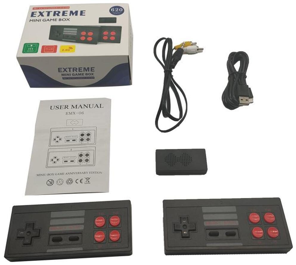 

Ptc Mart Wirless 4K Mini Console Video Game Dual Players And Retro Build In Real 620 8 Bit Classic Games Controller (Pack Of 1) Na Gb With 620 Games