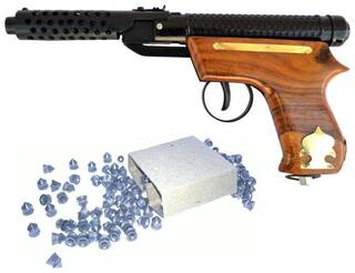 ptcmart air toy gun pistol metal wooden black