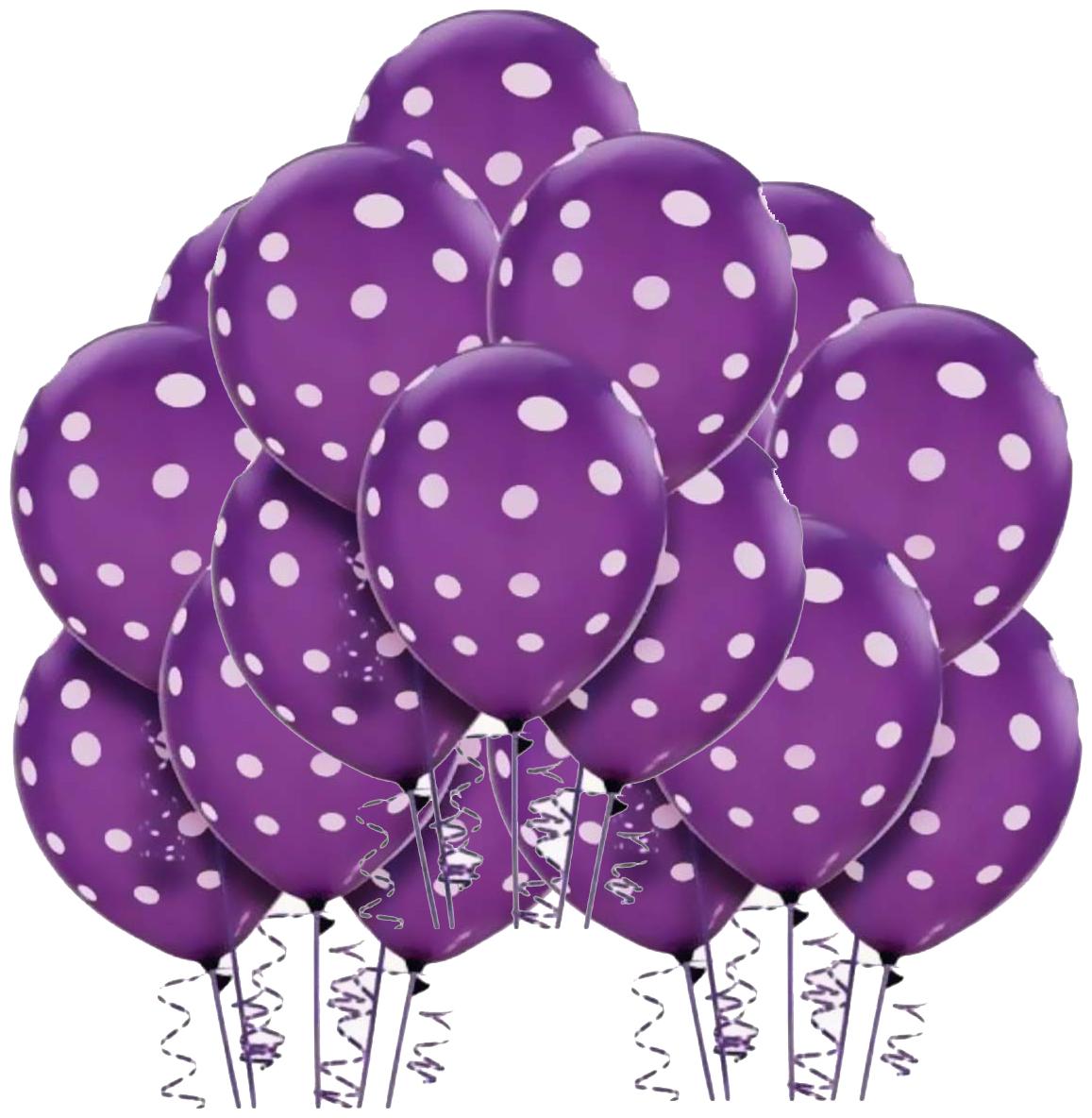 Buy Ptcmart Printed Polka Purple White Dots Balloons For Birthday