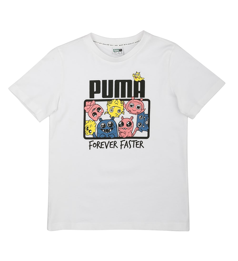 

Puma Boy Cotton Printed T-shirt - White