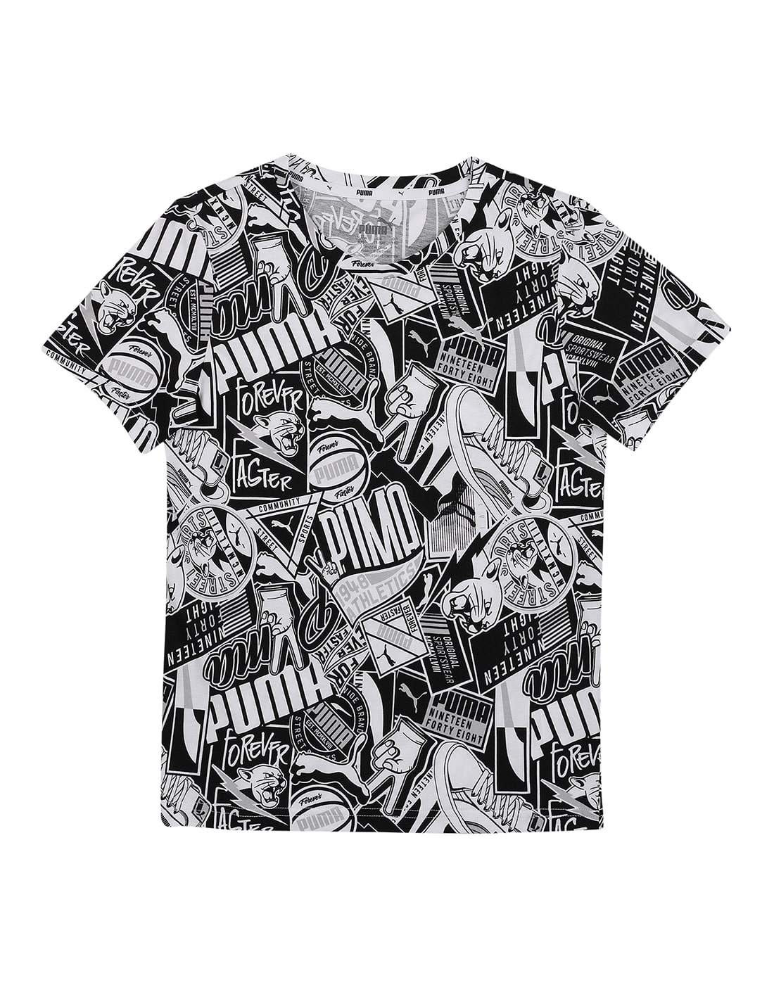 

Puma Boy Cotton Printed T-shirt - Black