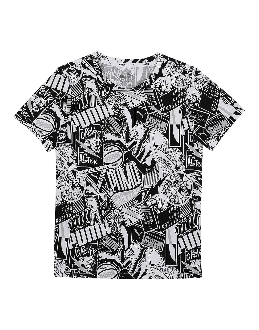 

Puma Boy Cotton Printed T-shirt - Black