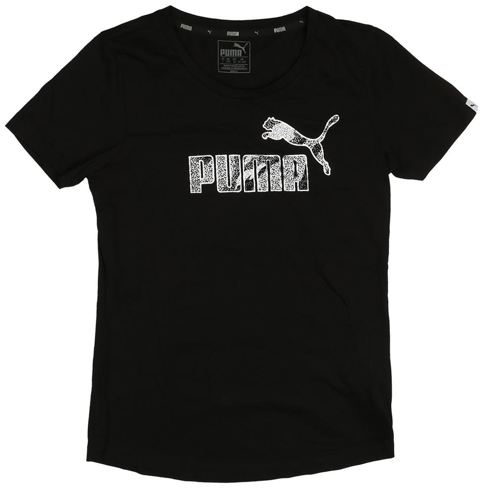 

Puma Girl Cotton Solid T shirt - Black