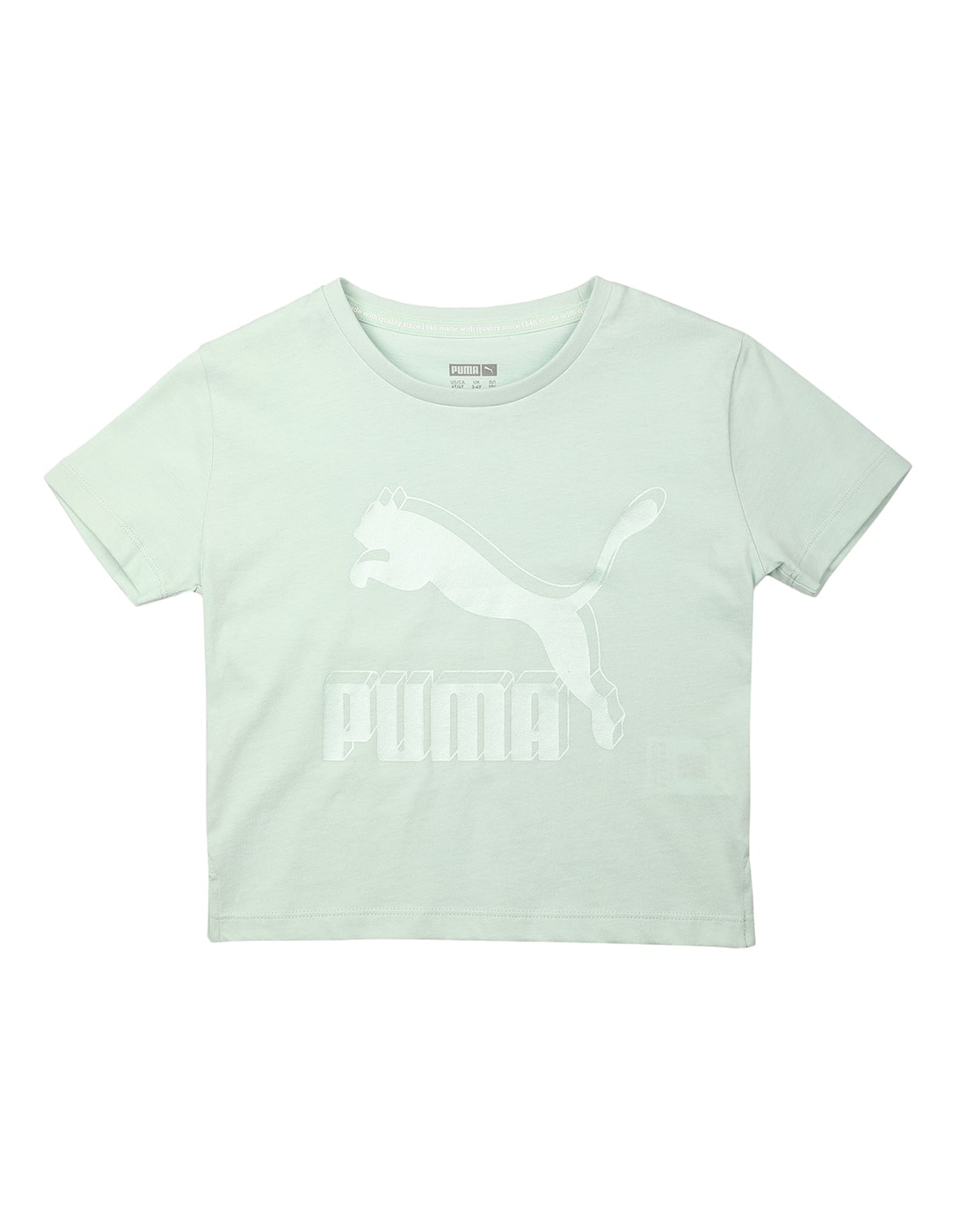 

Puma Girl Cotton Printed T shirt - Green