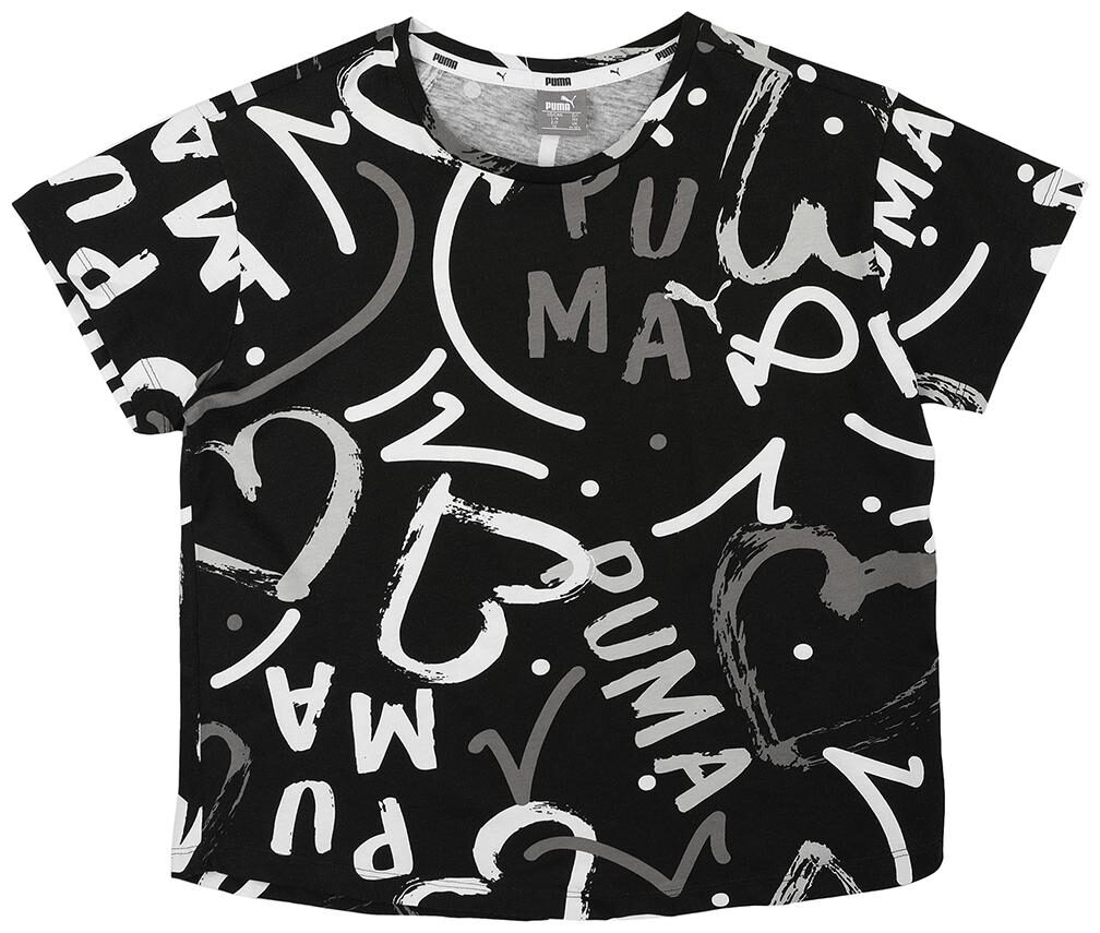 

Puma Girl Cotton Printed Top - Black