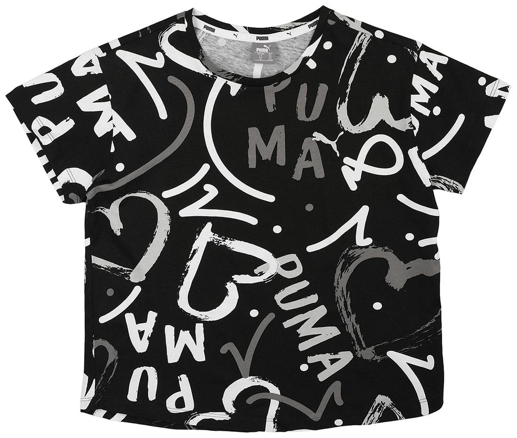 

Puma Girl Cotton Printed Top - Black