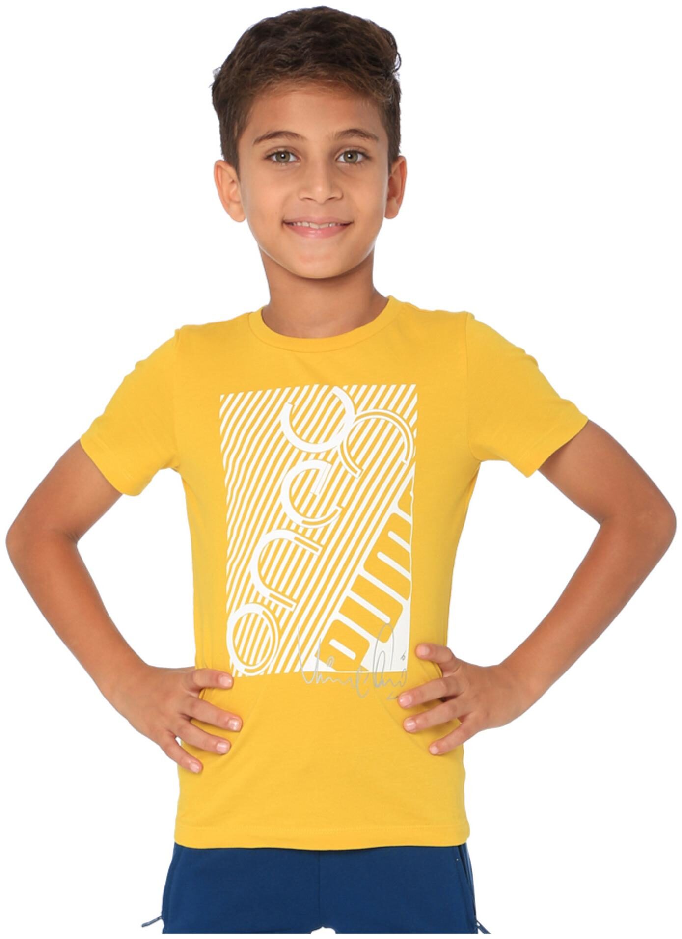 

Puma Boy Cotton Printed T-shirt - Yellow