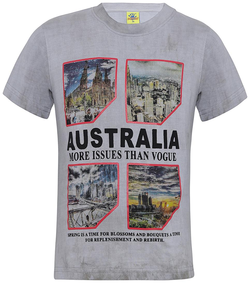 

punkster Boy Cotton Printed T-shirt - Grey