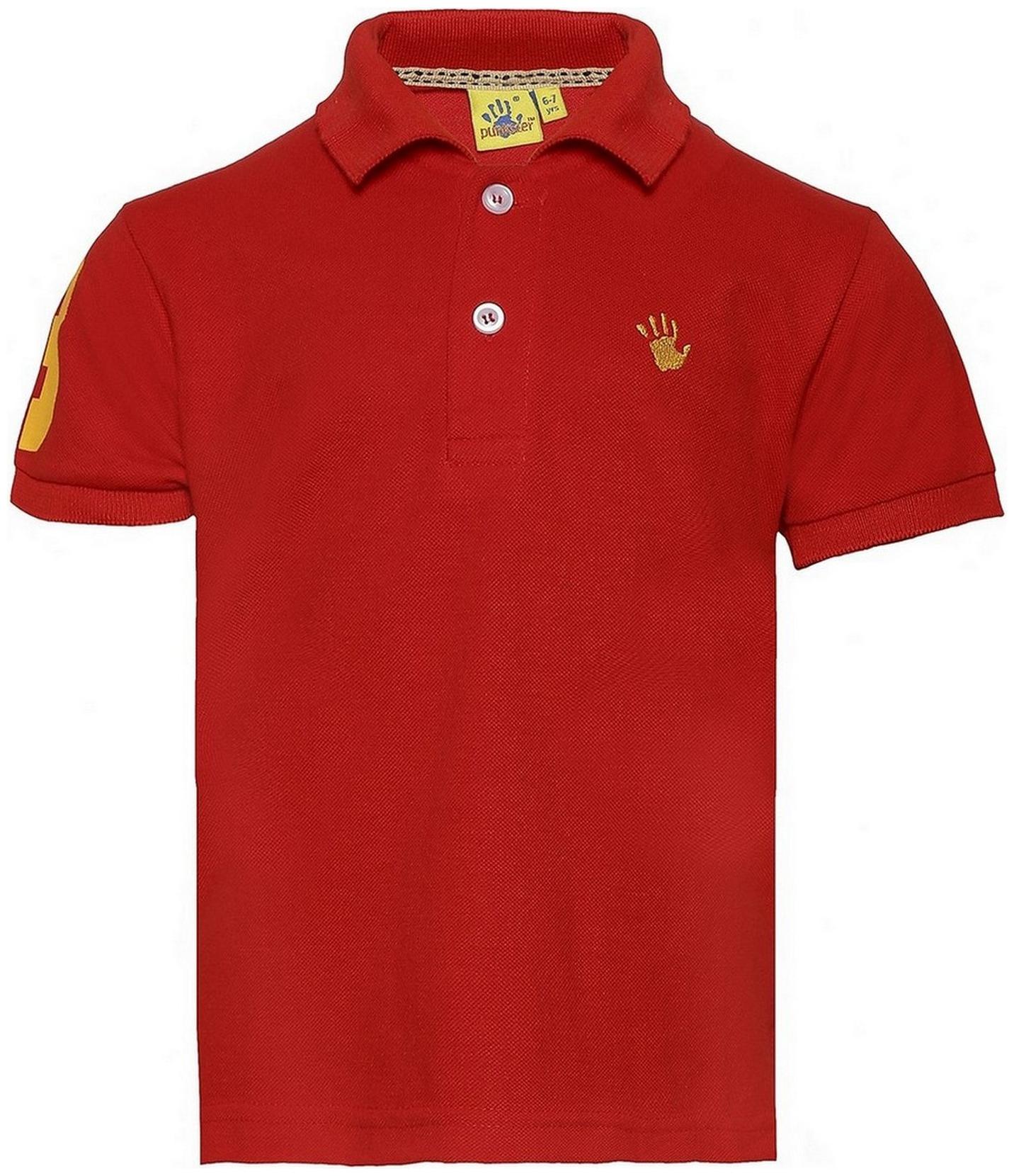 

punkster Boy Cotton Solid T-shirt - Red