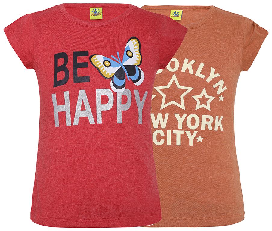 

punkster Girl Cotton Printed T shirt - Brown Red