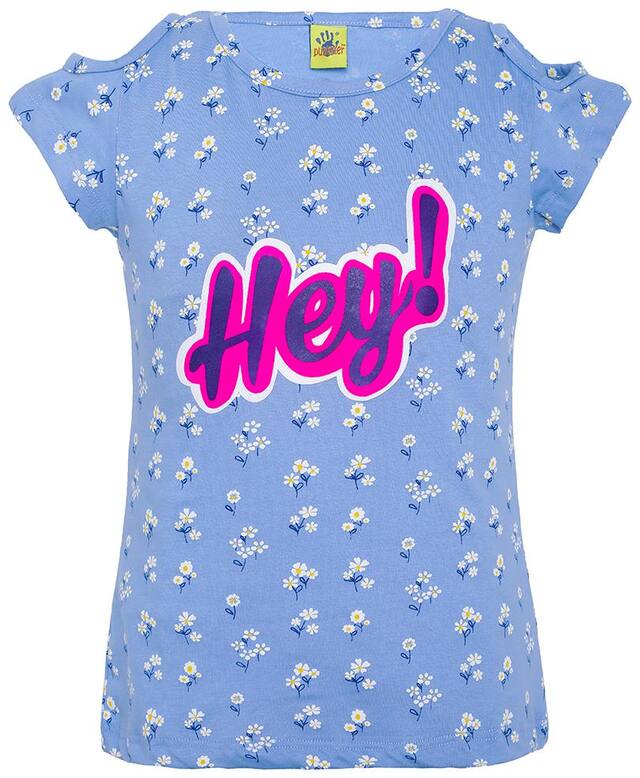 punkster Girl Cotton Printed T shirt - Blue