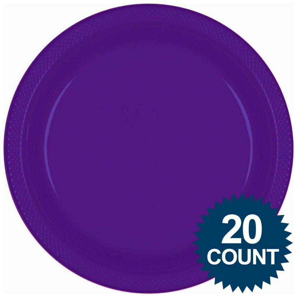 

Purple 10 Plastic Dinner Plates (20 Pack)