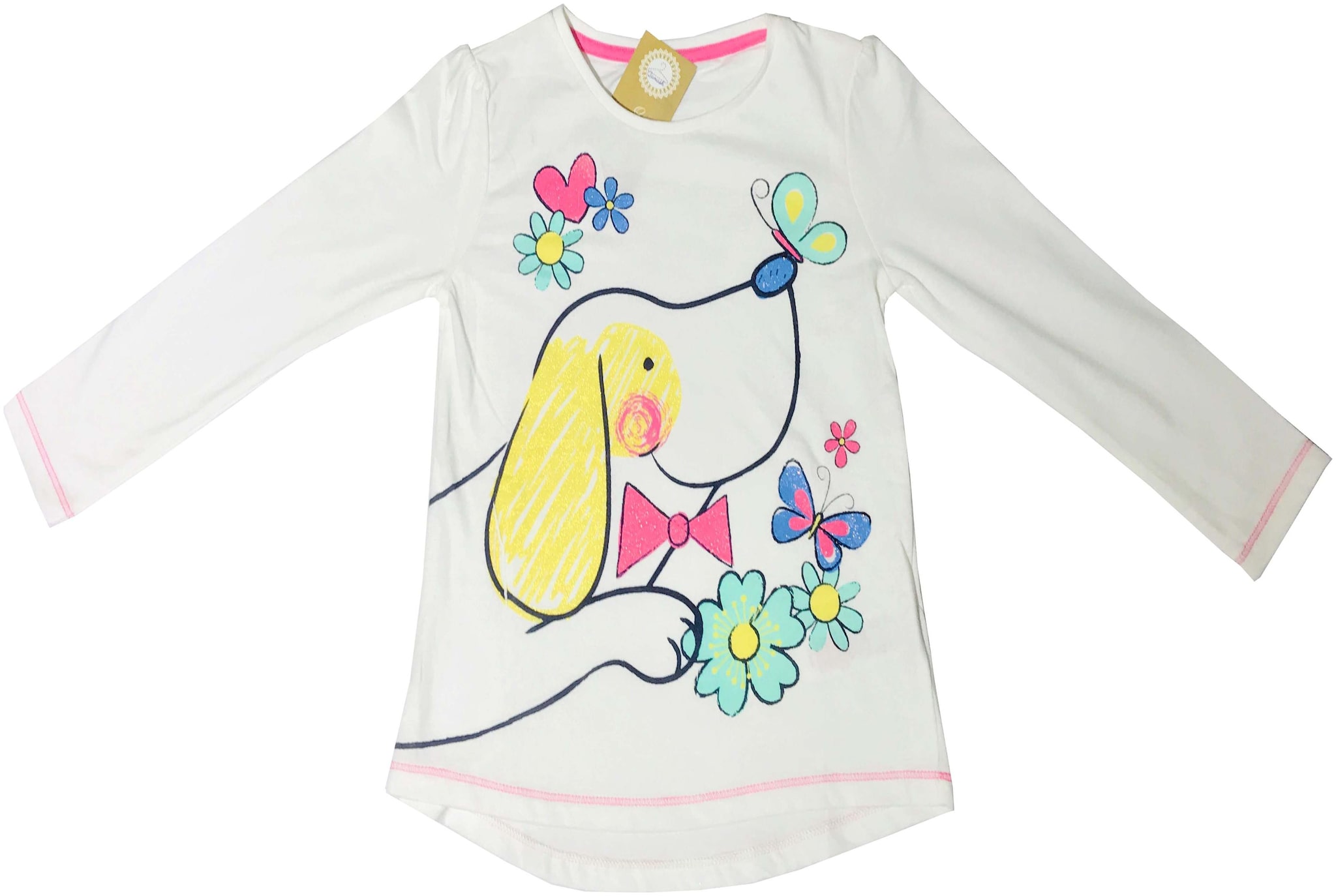 

QAMASH GIRL S LOVELY DOG PRINT COTTON T-SHIRT