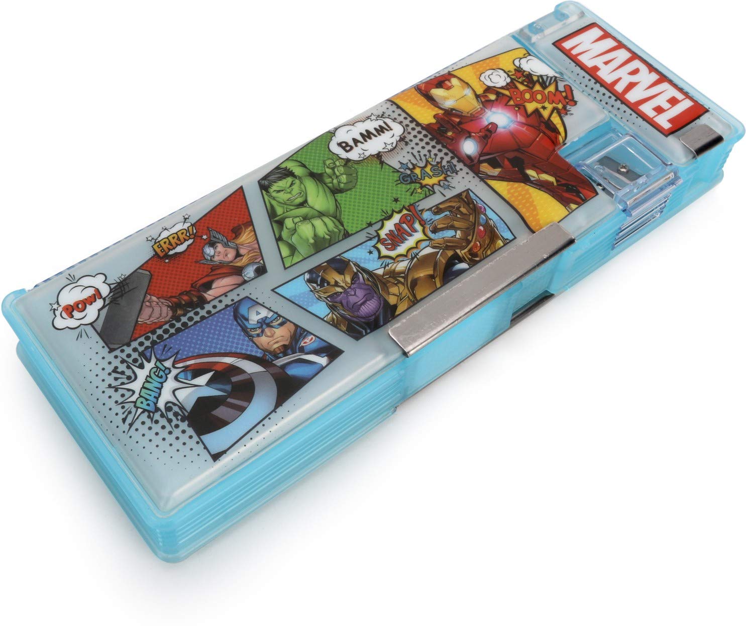

Qips Marvel Avenger Art Plastic Pencil Box (Set Of 1 Light Blue)