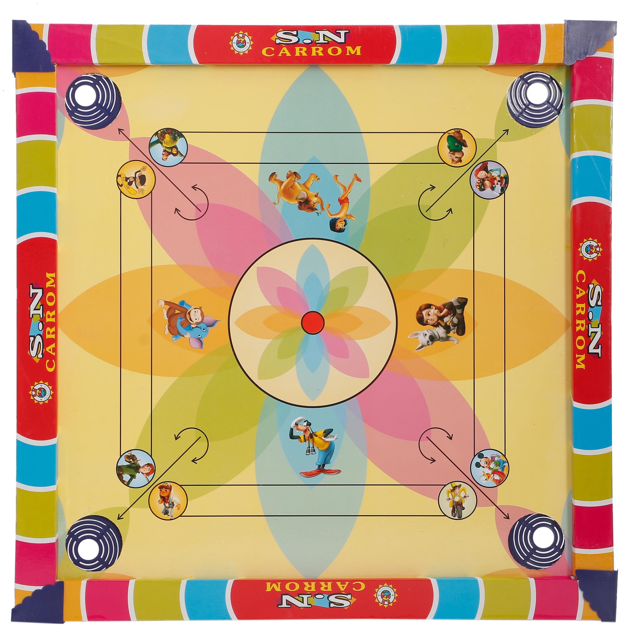 

R L SONS Kids Carrom BoardLudo Game and Snake and Ladders Combo 3 in 1 with CoinsStriker for Carrom and Dice and 16 Tokens for Ludo and Snake and Ladders