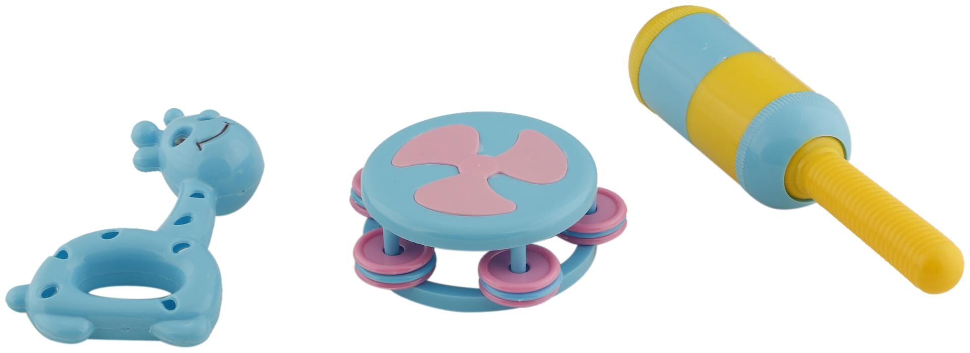 

R L SONS Rhythm Stick Rattle with Colorful Rattles Set of 3 Rattling Sound Multi Color