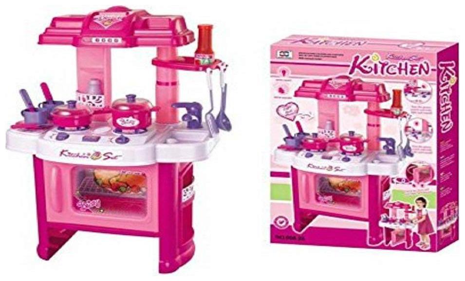 

RADHE ENTERPRISE 40 pcs Big Kitchen Set Luxury Battery Operated with Sound LED Lights Multi Color