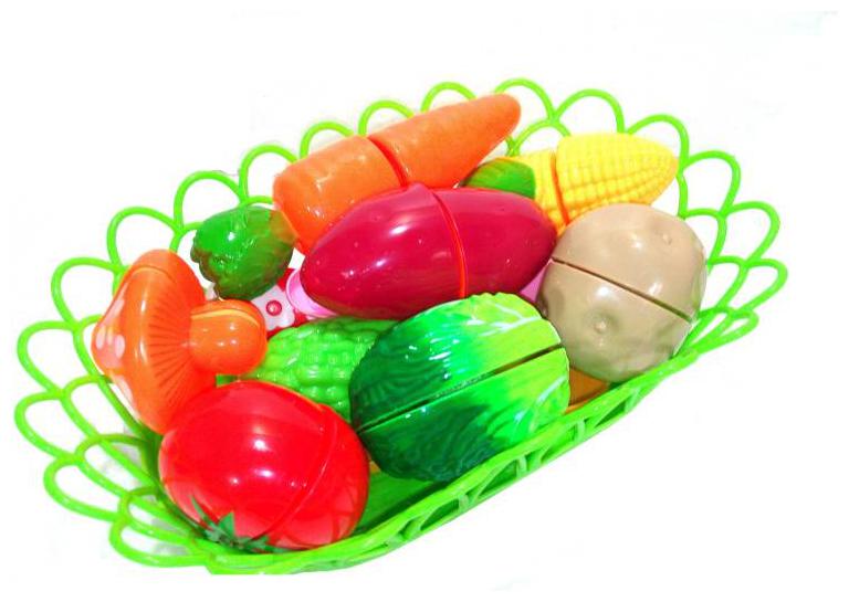

Shanaya Realistic Sliceable Fruits Vegetables Cutting Play Kitchen Set Toy with various Fruits Vegetables and Basket for Storing for Kids (Multi Color)