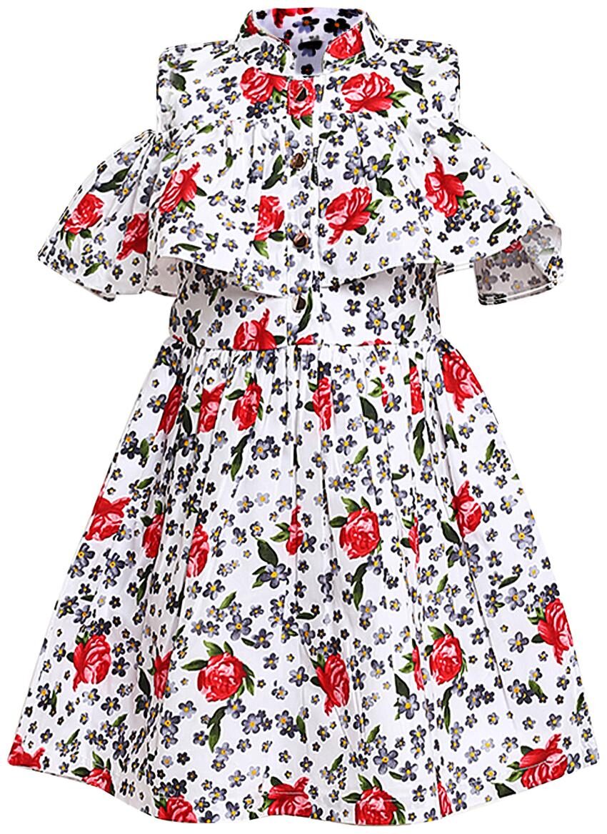 

Aarika Baby girl Cotton Self design Princess frock - Red