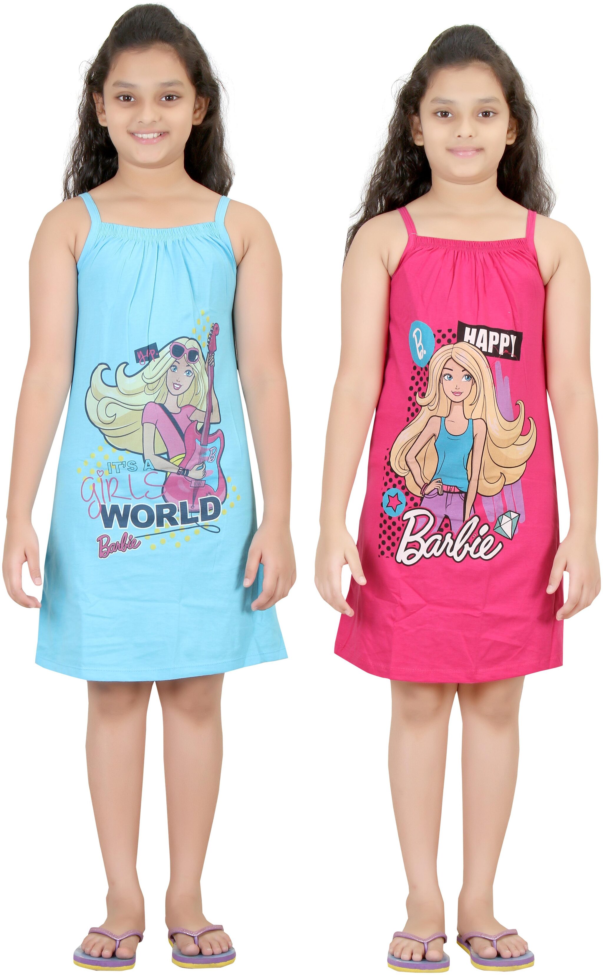 

Red Rose Girl Cotton Printed Top - Blue Pink