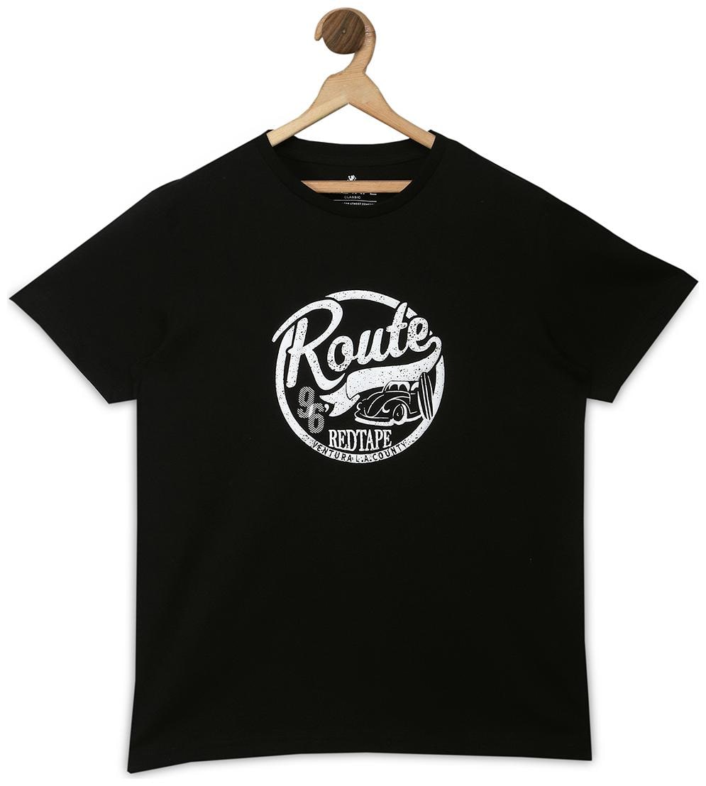 

Red Tape Boy Cotton Printed T-shirt - Black