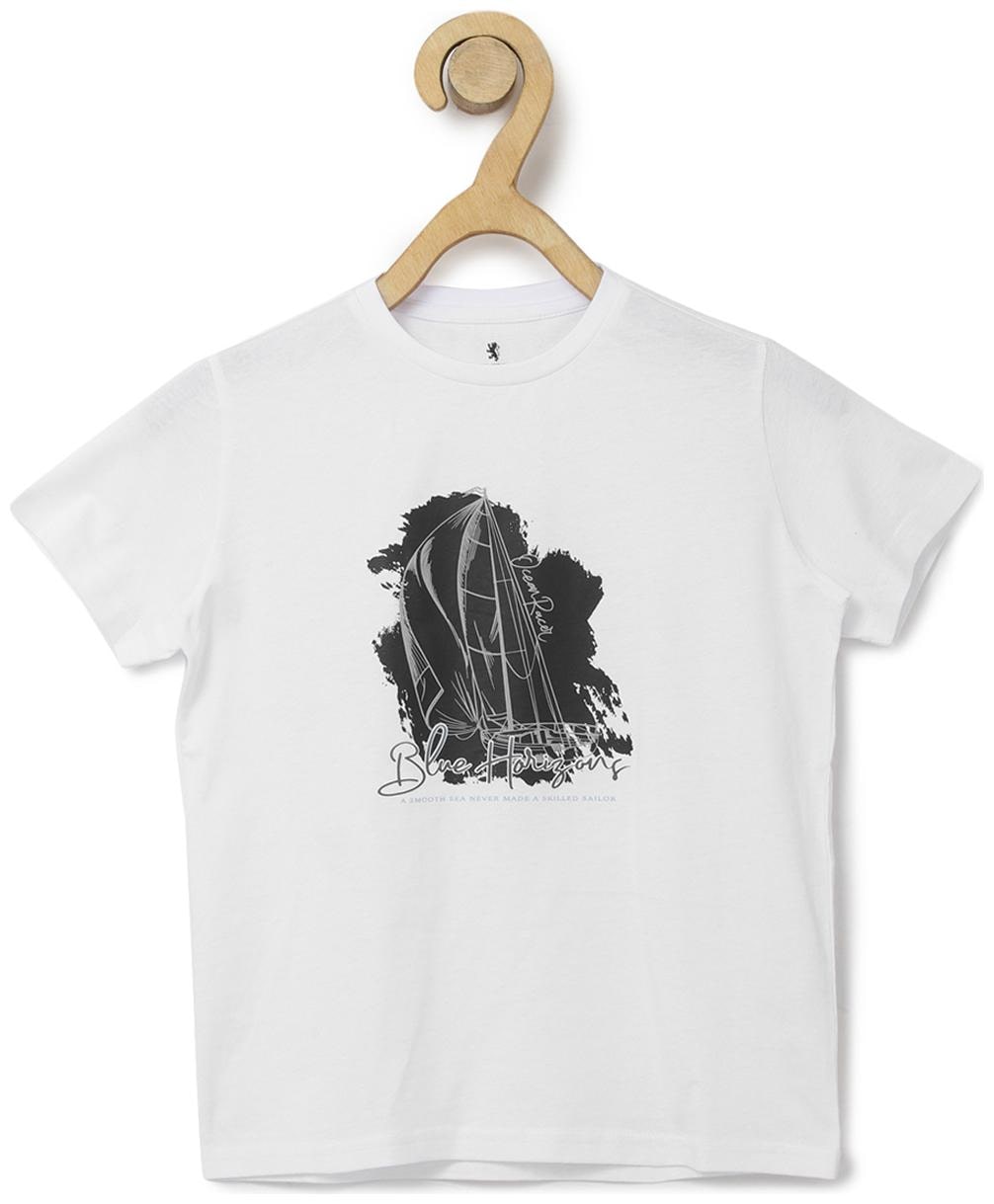 

Red Tape Boy Cotton Printed T-shirt - White