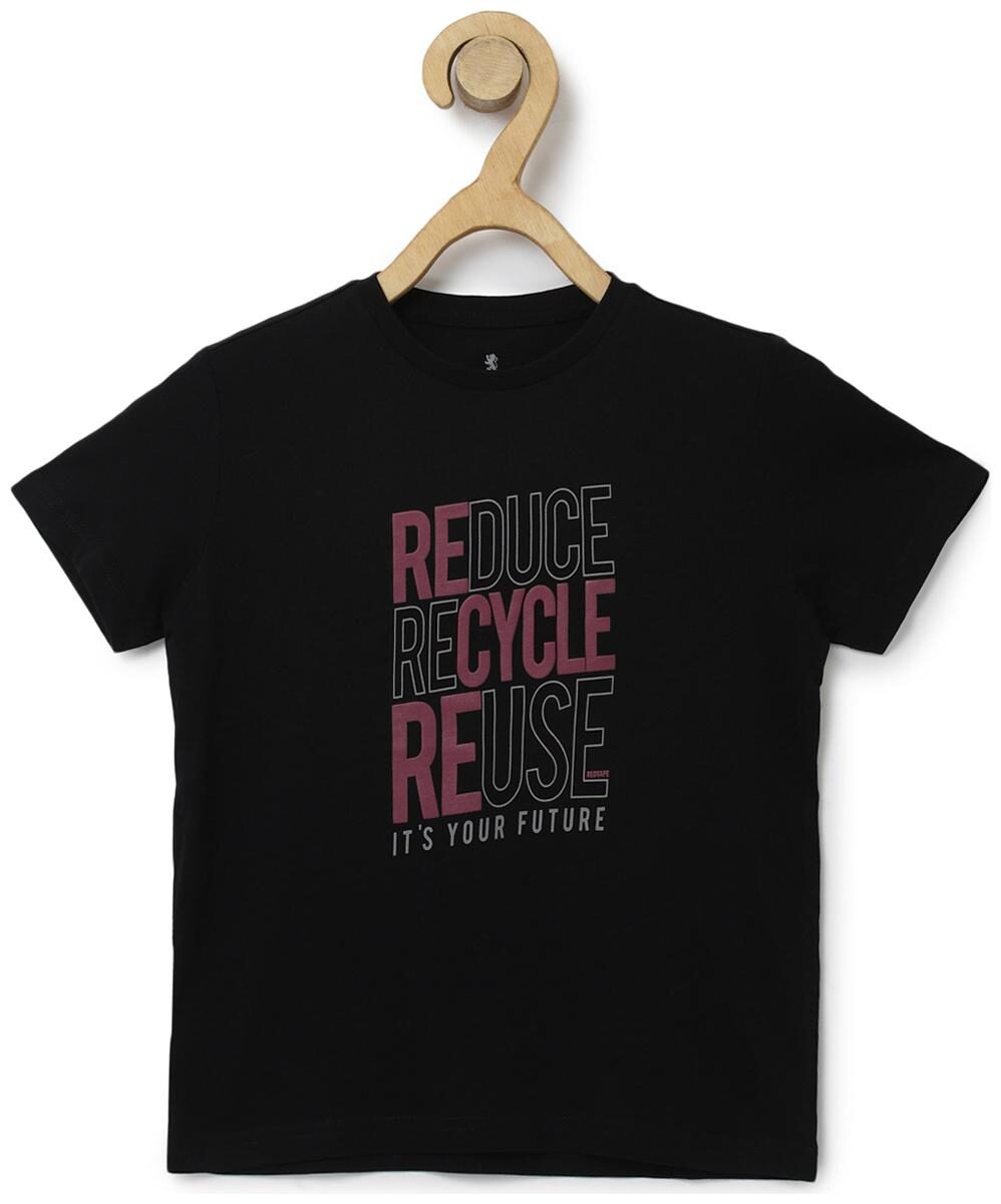 

Red Tape Boy Cotton Printed T-shirt - Black