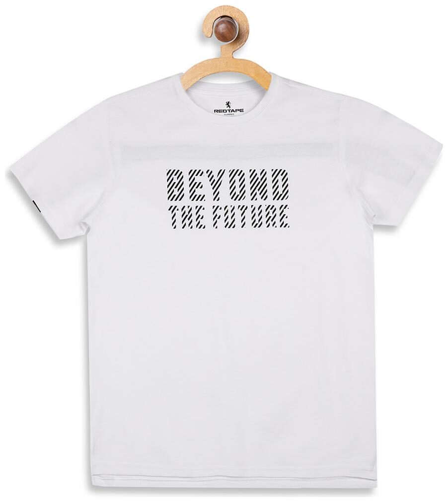 

Red Tape Boy Cotton Printed T-shirt - White