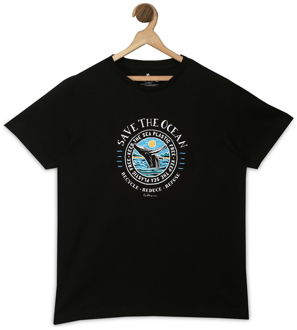 

Red Tape Boy Cotton Printed T-shirt - Black