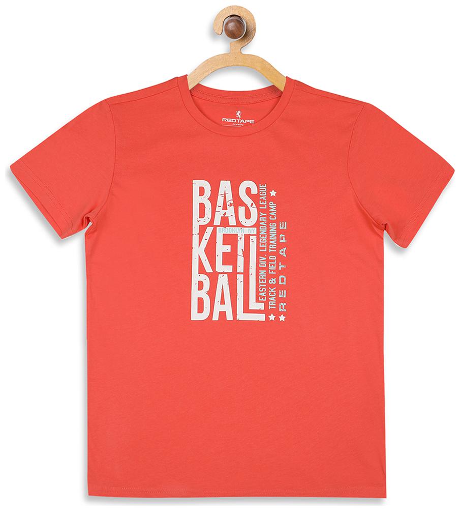 

Red Tape Boy Cotton Printed T-shirt - Red