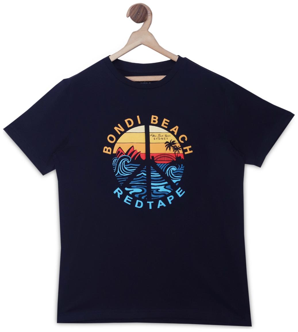 

Red Tape Boy Cotton Printed T-shirt - Blue