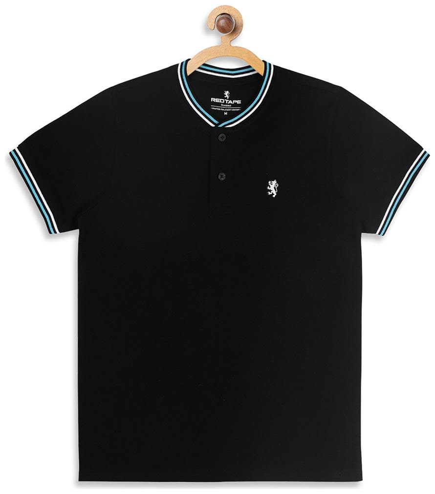 

Red Tape Boy Cotton Solid T-shirt - Black