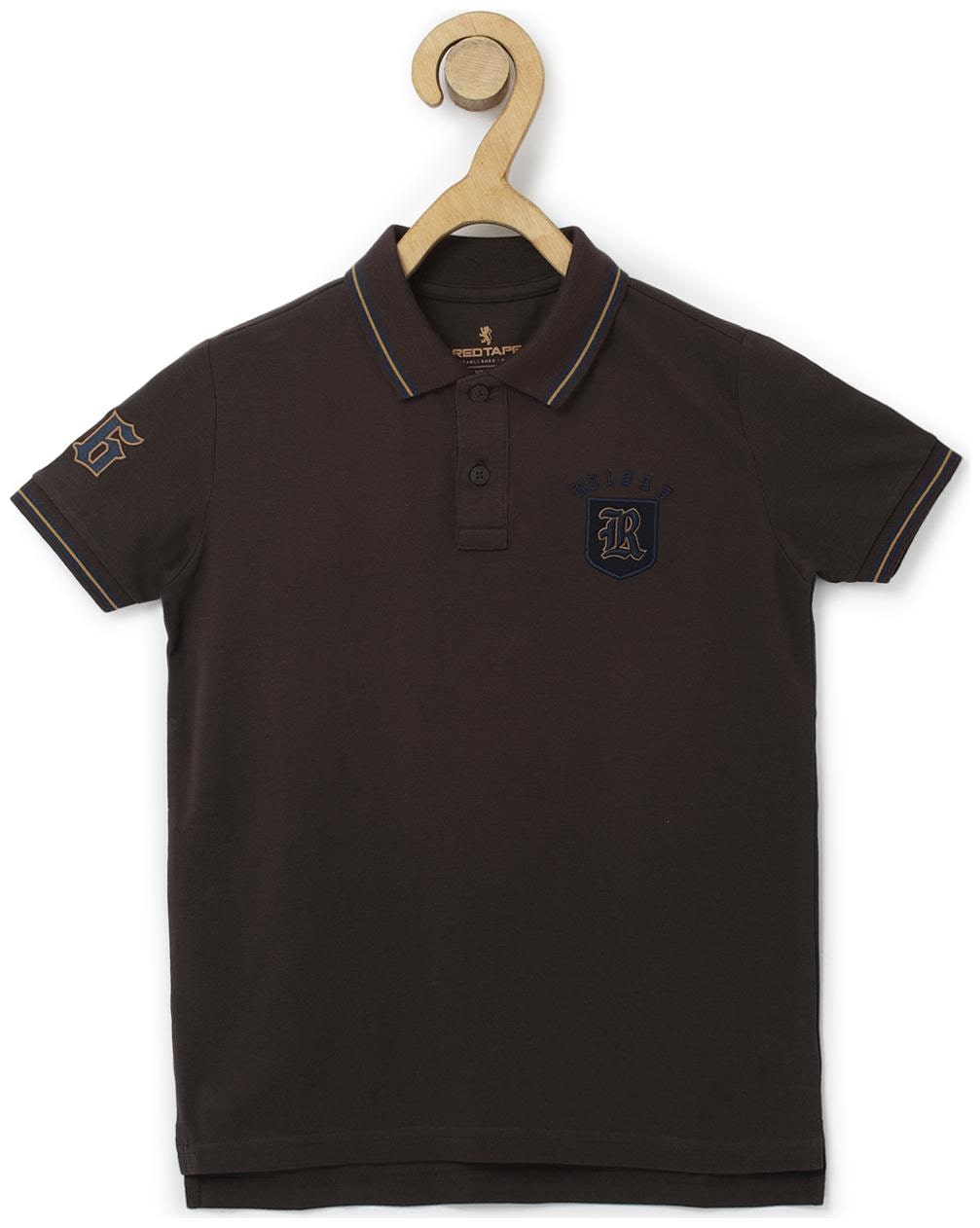 

Red Tape Boy Cotton Solid T-shirt - Brown