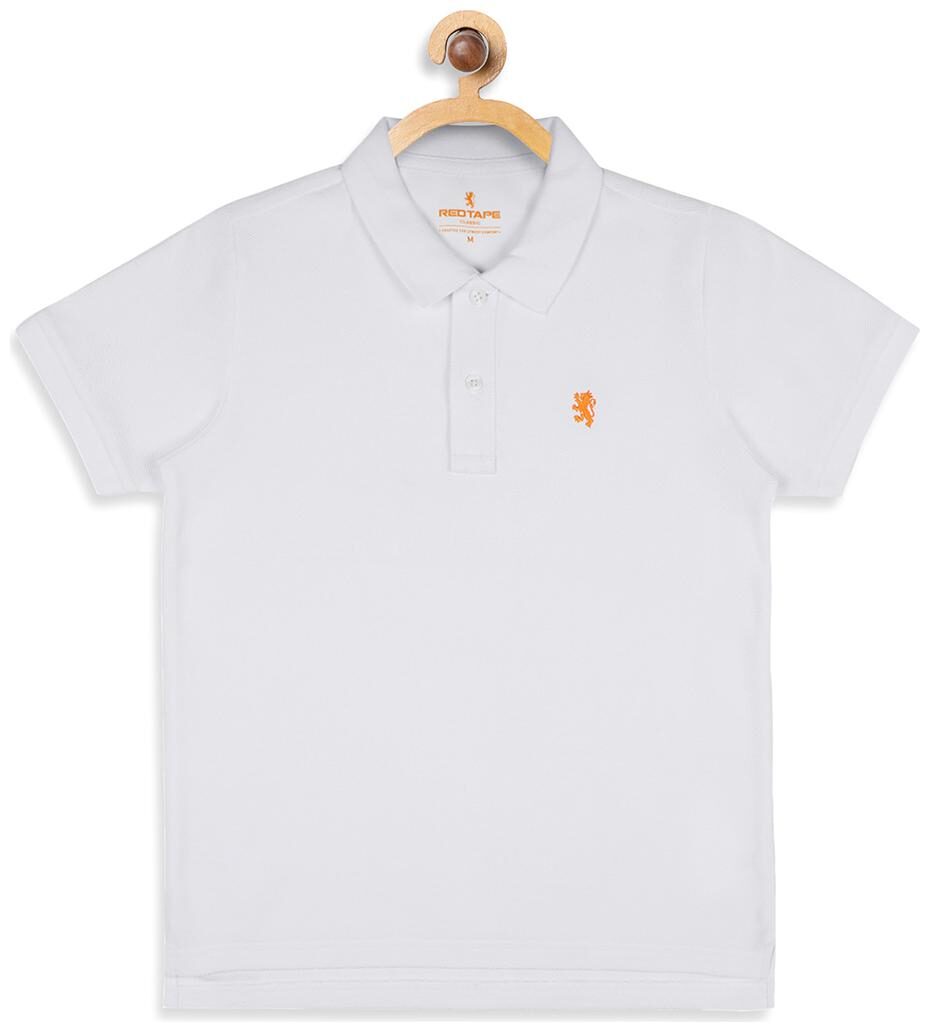 

Red Tape Boy Cotton Solid T-shirt - White