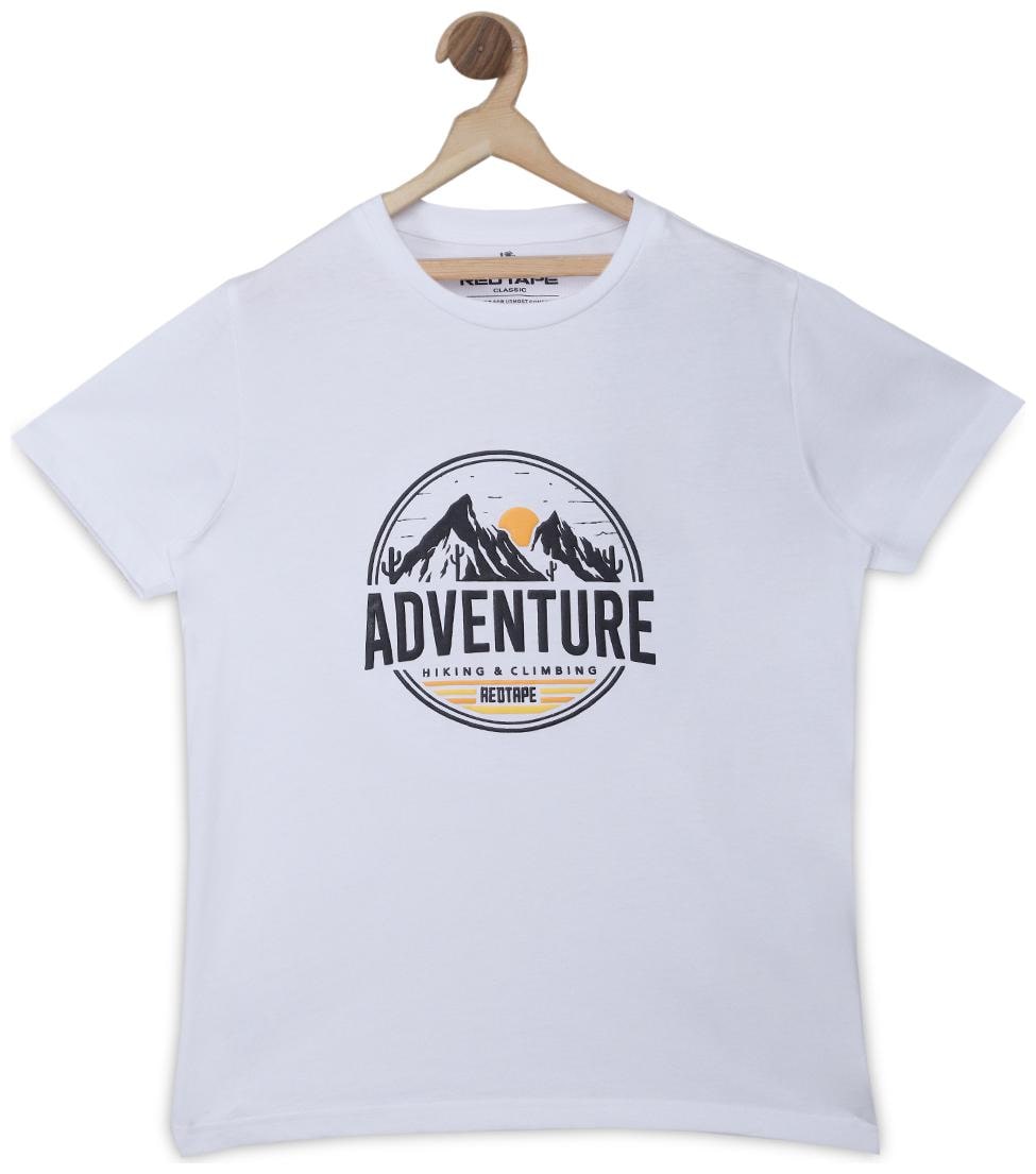 

Red Tape Boy Cotton Printed T-shirt - White