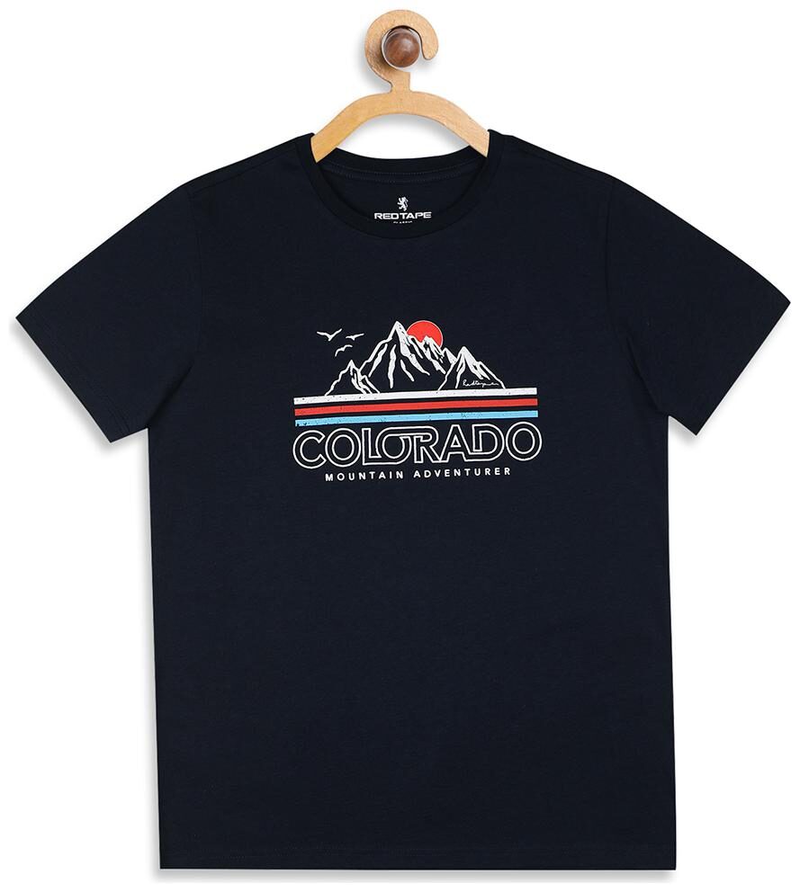 

Red Tape Boy Cotton Printed T-shirt - Blue