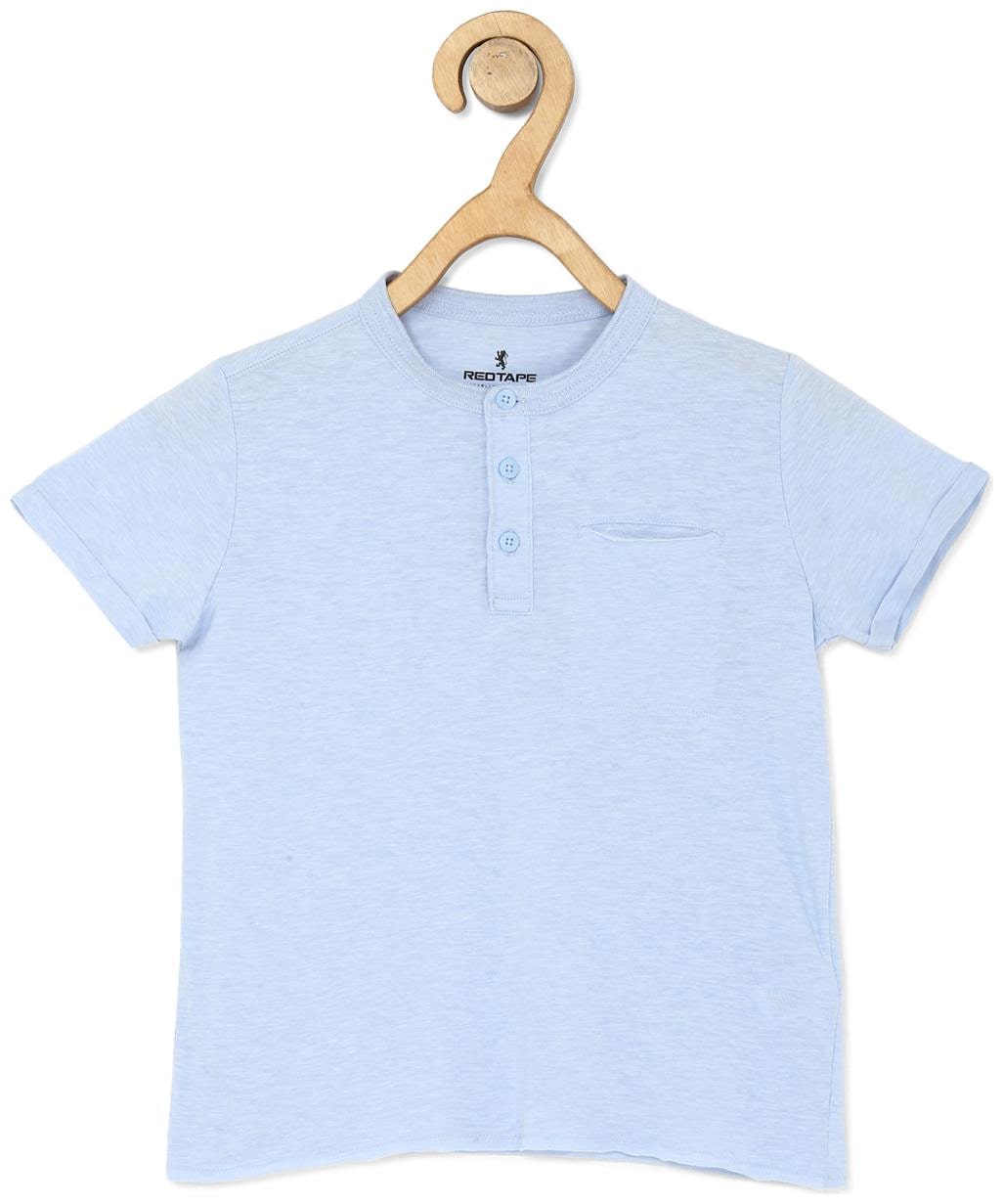 

Red Tape Boy Cotton Solid T-shirt - Blue