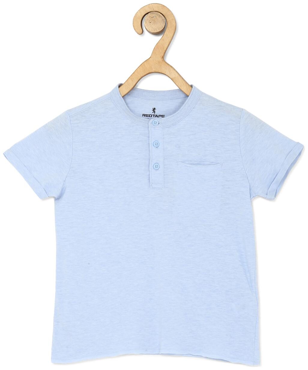 

Red Tape Boy Cotton Solid T-shirt - Blue