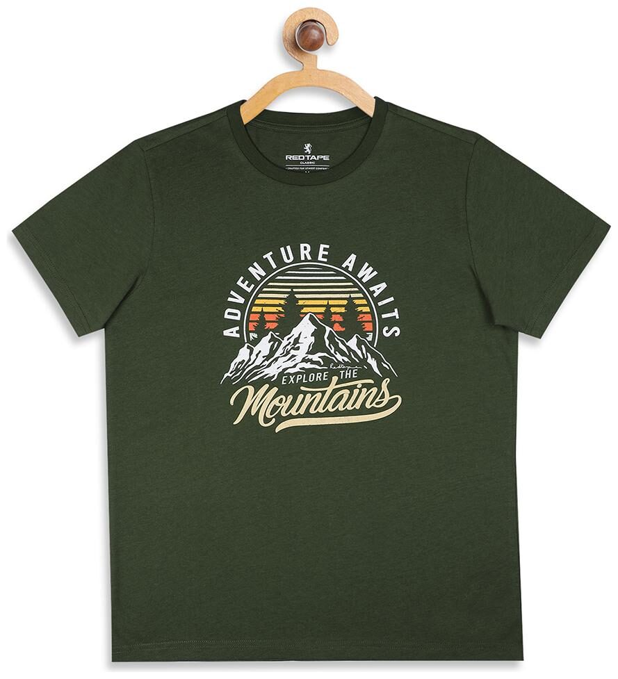

Red Tape Boy Cotton Printed T-shirt - Green