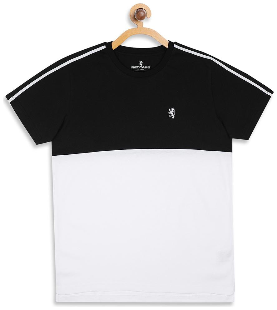 

Red Tape Boy Cotton Colorblocked T-shirt - Black White