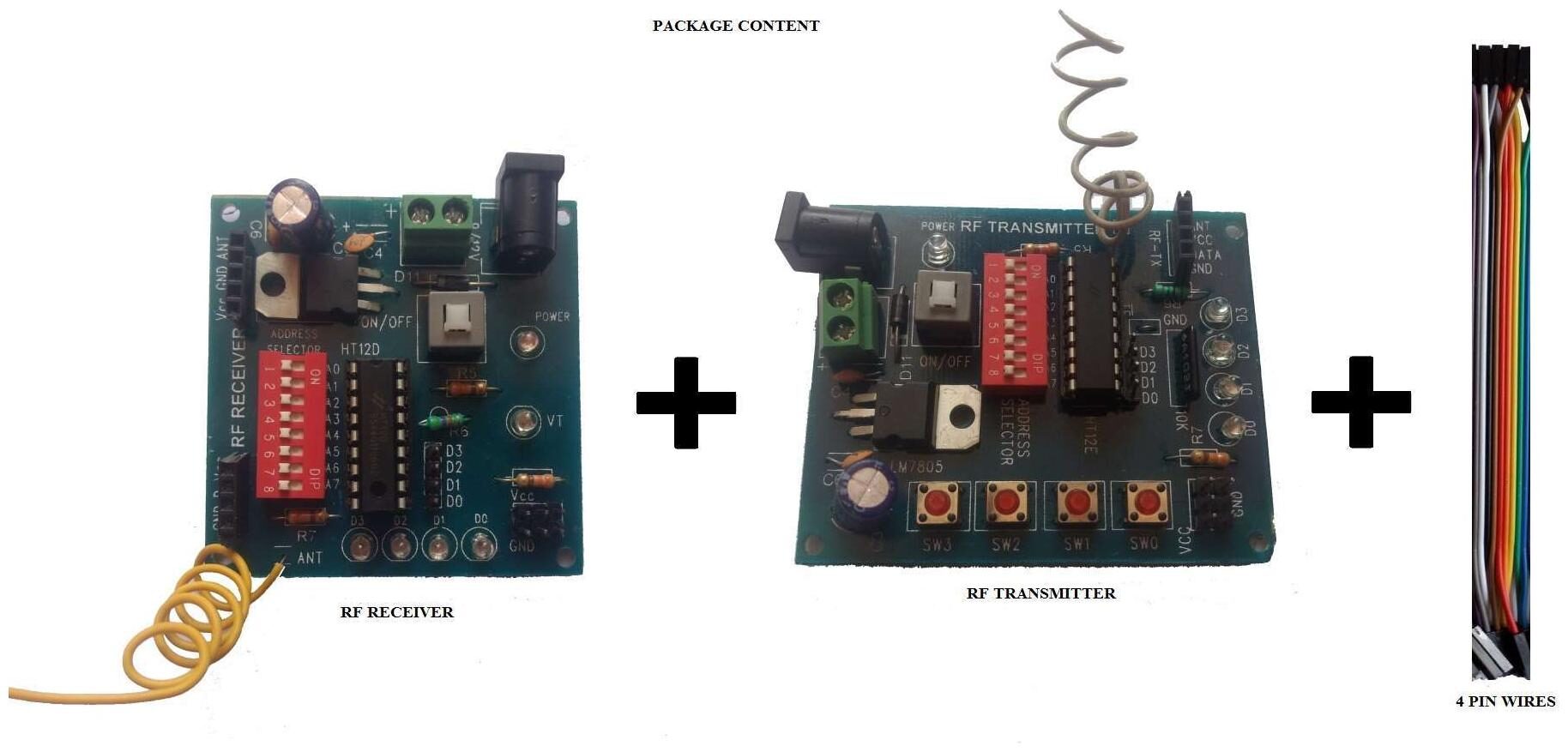 

RF Wireless Encoder Decoder Board With HT12D HT12E IC For 315 433 434 435 866 ASK Modules