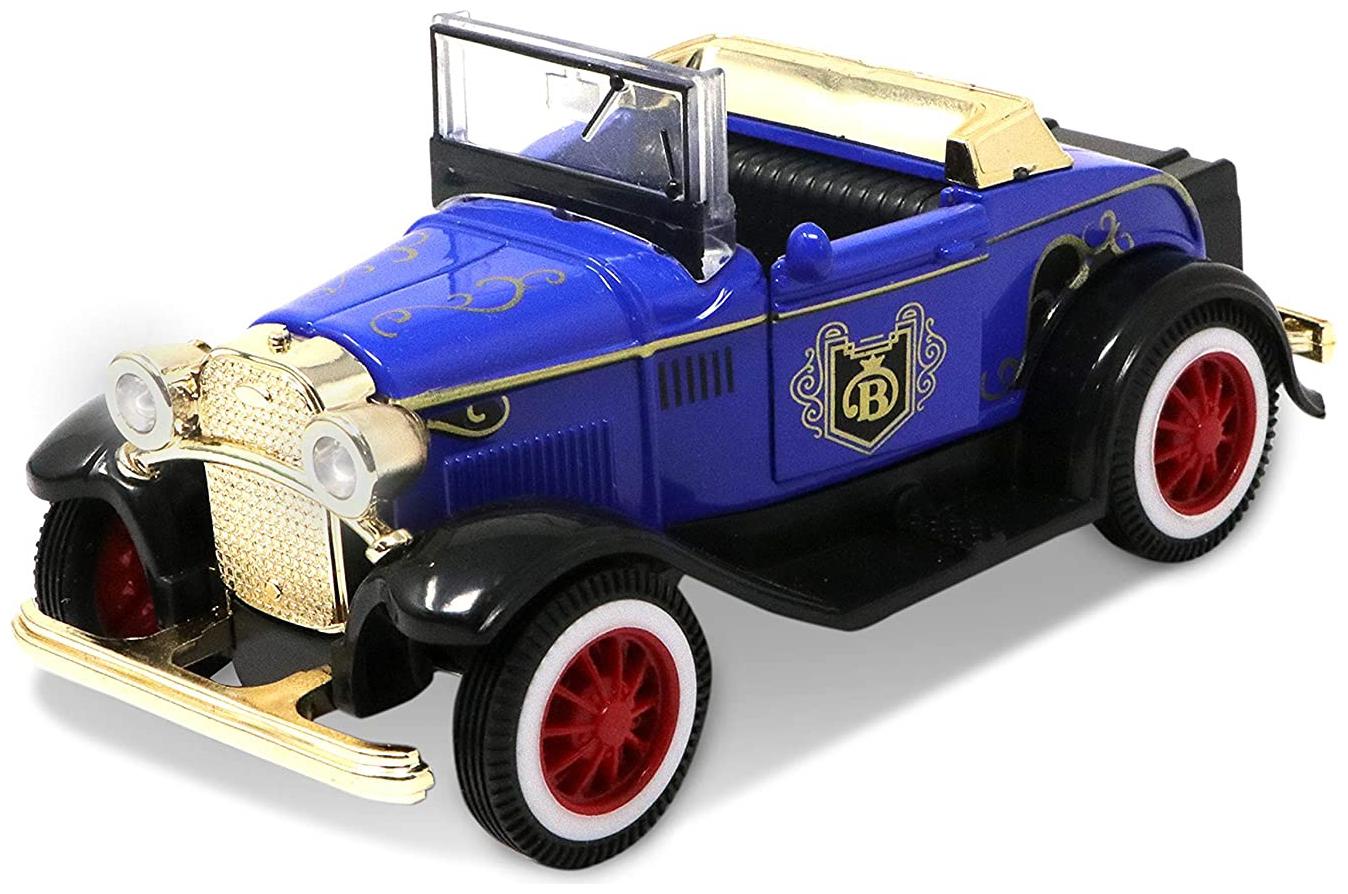

Rhosyn Classical Car 1 32 Scale Metal Alloy Body Pull Back Action Classic Vintage Toy Car With Light Sound - Assorted Color Design (Blue)
