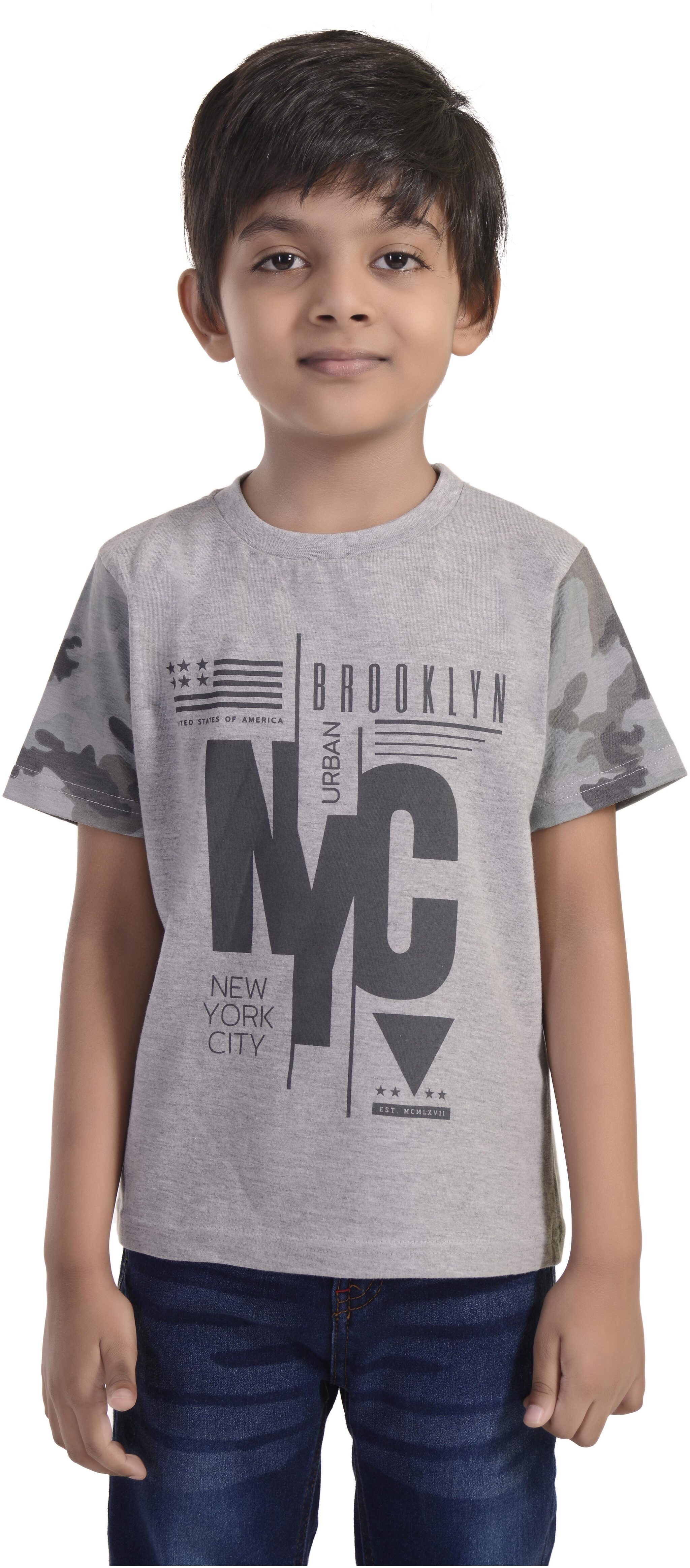 

Rhythm Boy Cotton Printed T-shirt - Grey