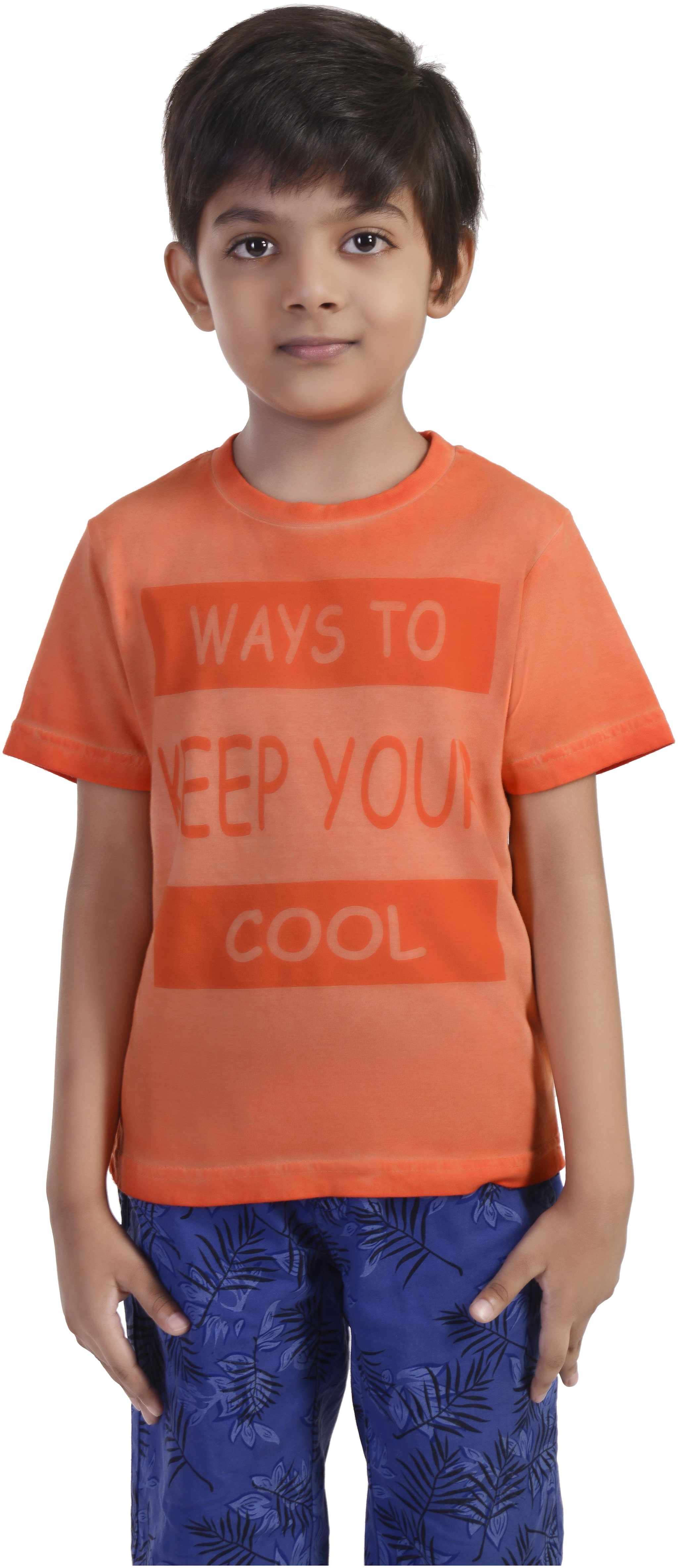 

Rhythm Boy Cotton Printed T-shirt - Orange
