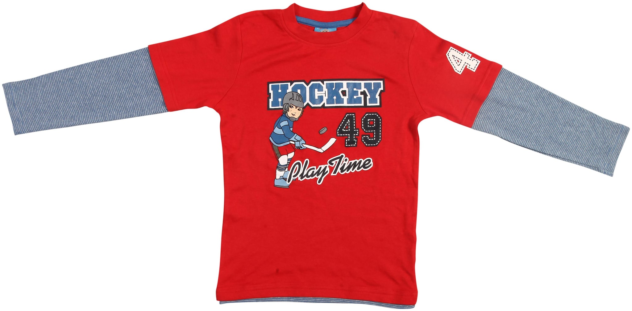 

RJP Girl Cotton Printed T shirt - Red Grey